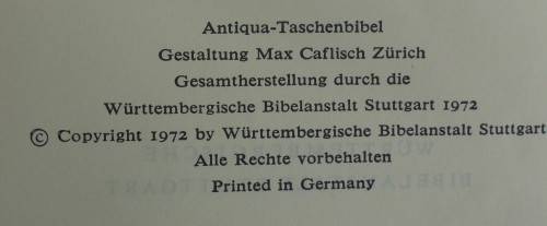 Bible - Die Bibel - German - 1972