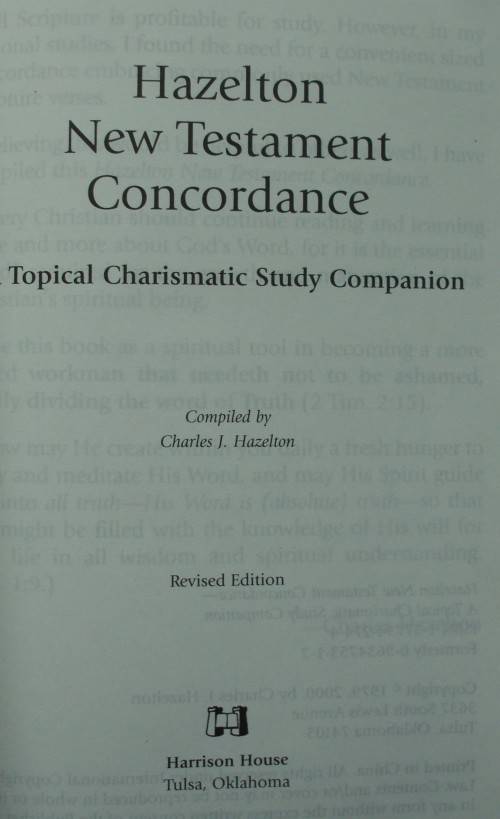 Bible - Hazelton NT Concordance - 2000 - Perfect