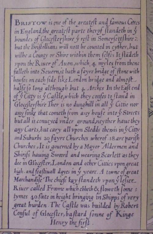 Antique Print - Gloucester, Wales - 1610 - Printed Both Sides.