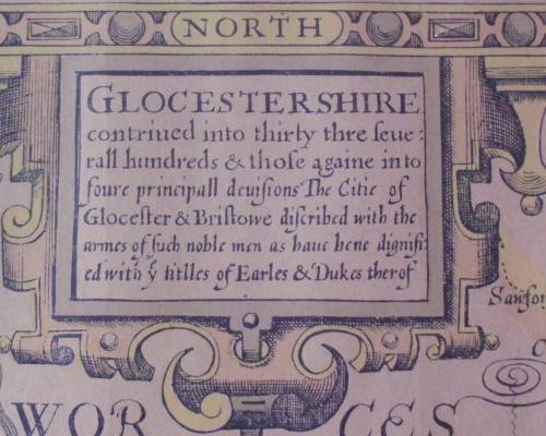 Antique Print - Gloucester, Wales - 1610 - Printed Both Sides.