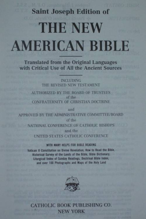 Bible - The New American Bible - St Josephs Edition - 1987 - Catholic