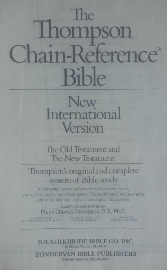 Bible - The Thompson Chain-Reference Bible - NIV - Zondervan - 1983