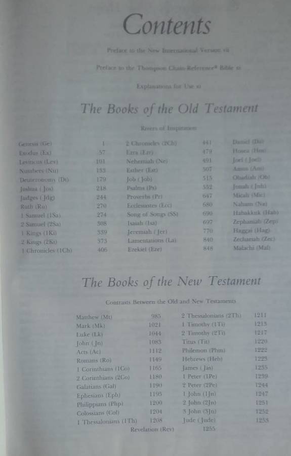 Bible - The Thompson Chain-Reference Bible - NIV - Zondervan - 1983