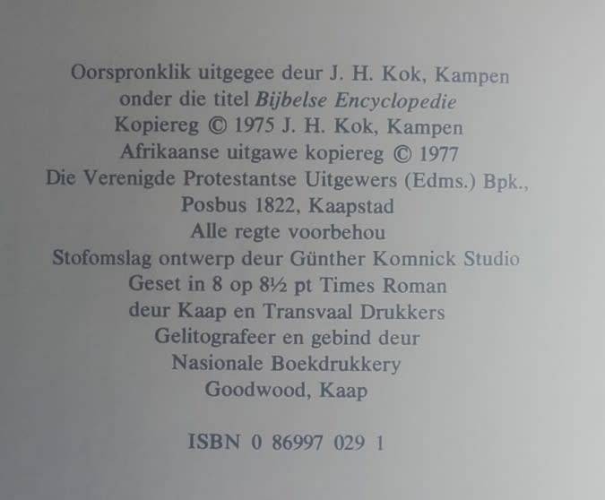 Bible - Bybelse Ensiklopedie - Part 1+2 - 1977