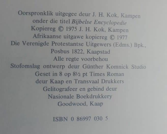 Bible - Bybelse Ensiklopedie - Part 1+2 - 1977