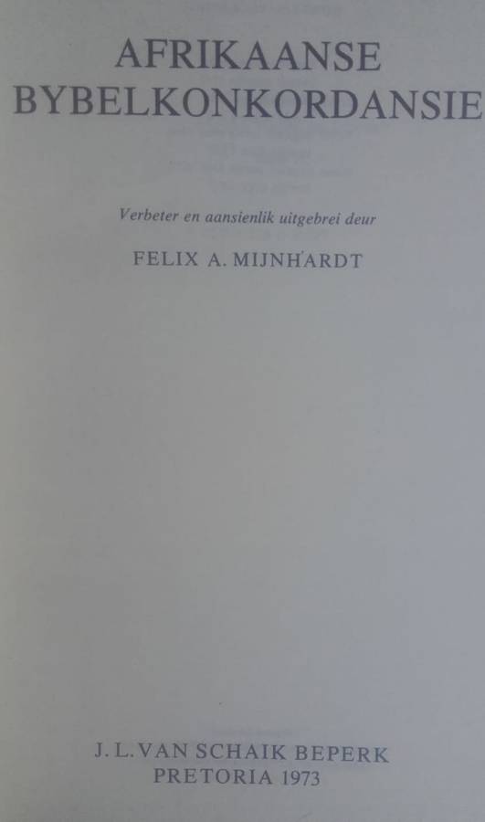 Bible - Die Afrikaanse Bybelkonkordansie - 1975