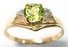 **STUNNING** 9CT YELLOW GOLD ROUND PERIDOT & DIAMOND RING