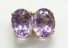 **STUNNING**9CT YELLOW GOLD&OVAL SHAPED 1,2 CT OF GENUINE AMETHYST STUD EARRINGS