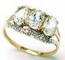 BRILLIANT 9CT SOLID YELLOW GOLD & 1.5CT AQUAMARINE & DIAMOND RING