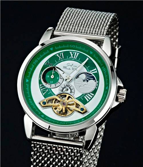 **STUNNING**UNIQUE TOP OF THE RANGE GRAF VON MONTE WEHRO LE HAVRE GREEN CLOCK.GERMAN EXCELLENCY!!!