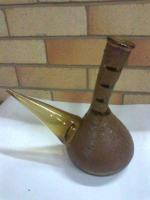 !!"RARE UNUSUAL GLASS VASE / DECANTER WITH SPOUT"!!