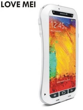 LATEST TRENDY LOVE MEI WHITE/BLACK SAMSUNG NOTE 3 WITH CORNING GORILLA GLASS 3 PROTECTION