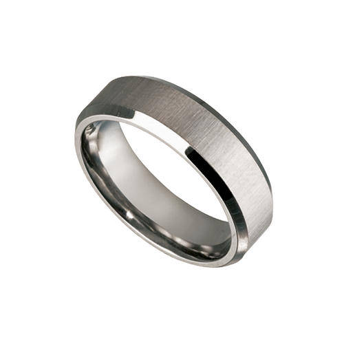 FOR THE MAN LOOK!!  - TITANIUM BAND RING WITH BEVELLED EDGES (C23647-0)