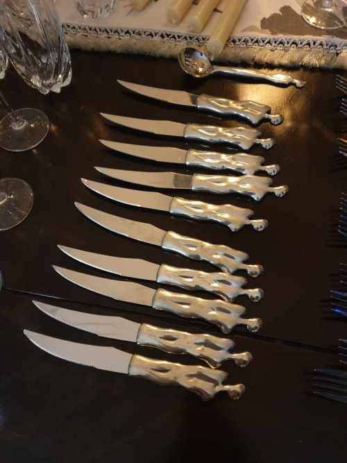 Carrol Boyes pewter steak knives