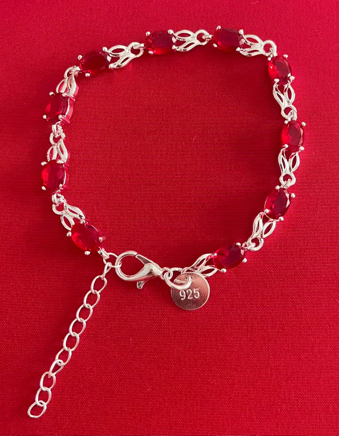 BRAND NEW -Stunning Sterling Silver Ruby Bracelet