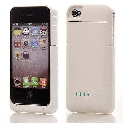 Super Quality External 1900mah Battery Pack Power Station for Iphone 4/4S (White)