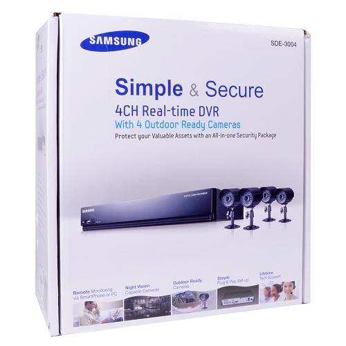 Samsung 4-Channel CCTV Home Security System w/4 Night-Vision & Weatherproof Cameras