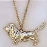 Dog Pendant - Gold plated Basset