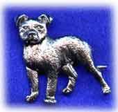 Silver Dog Brooch -Staffordshire Terrier