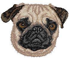 cream Guest Towel Pug Dog