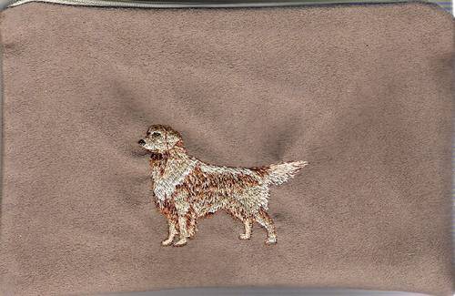 Embroidered Dog on GPS holder/Make up/Pencil case - Golden Retreiver