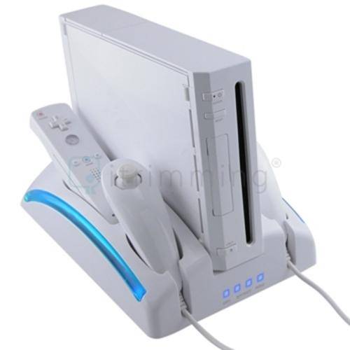Wii Cooling Stand and Remote docking charger PLUS 2 x Rechargeable batteries