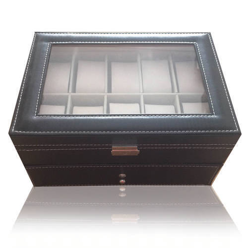 PU Leather Watch box (Holds 20 watches) + FREE 3 holder