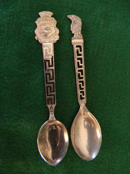 2 Silverplated Souvenir spoons from Greece,PRICE REDUCED