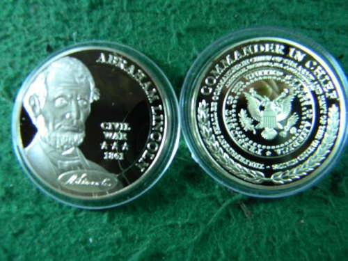Abraham Lincoln Civil war 1861 gold plated Souvenir  coin as per pictures comes in plastic holder