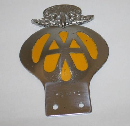 A.A.Badge-South Africa-Reverse Side-Suid Afrika-Rare to have both English and Afrikaans