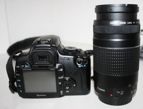 **Canon EOS 400D Digital** Including Canon EF-S 18-55mm 1:3.5-5.6 ii(USM) Lens plus 75-300mm Lens.