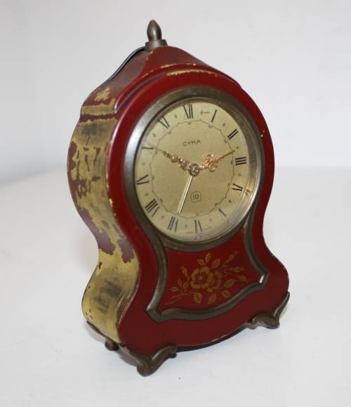 ** Cyma Watch Co-Mantle Clock-Swiss Made-15 Jewels-Working