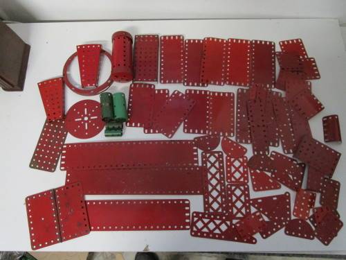 **Meccano Parts**..As per Photos.....Red/Green Parts plus Gears/Pulleys etc..Played Condition.