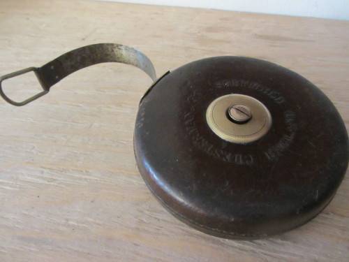 **Chesterman Steel Tape**Leather Covering...66FT..Brass/Winder..As per Photos