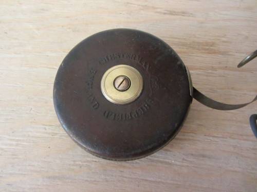 **Chesterman Steel Tape**Leather Covering...66FT..Brass/Winder..As per Photos