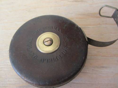 **Chesterman Steel Tape**Leather Covering...66FT..Brass/Winder..As per Photos