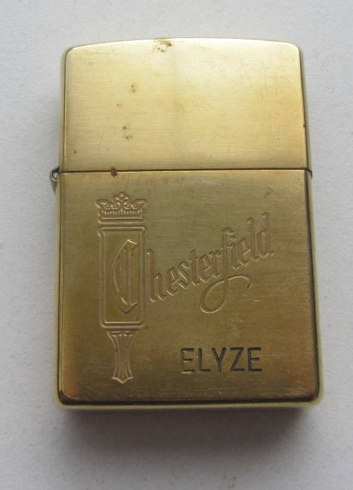 **Zippo Brass Lighter**Chesterfield-Bradford.PA. Made in USA-Engraved..See Photos
