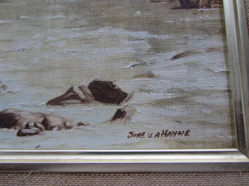 Oil on Board-Signed River Scene-Frame 29x37cm Lovely Medium Size Art Piece.