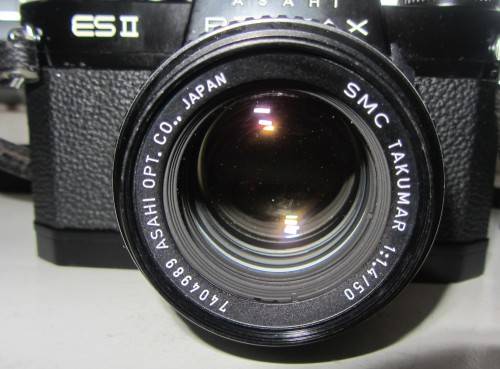 Pentax ES ii Black Body 35mm SLR Film Camera-SMC Takumar 1:1.4/50 Lens.,Incl Takumar 3.5/135 Lens