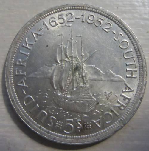 South African Silver Crowns-Three-Five Shillings 1952-As per Photos