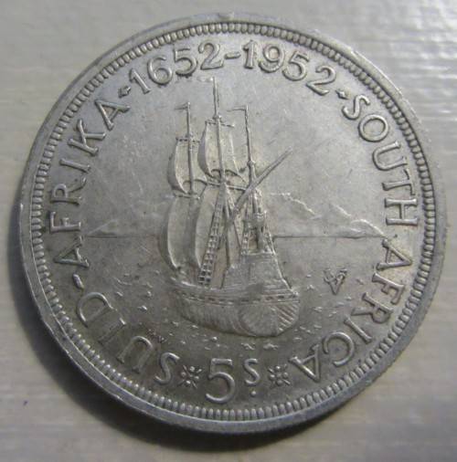 South African Silver Crowns-Three-Five Shillings 1952-As per Photos