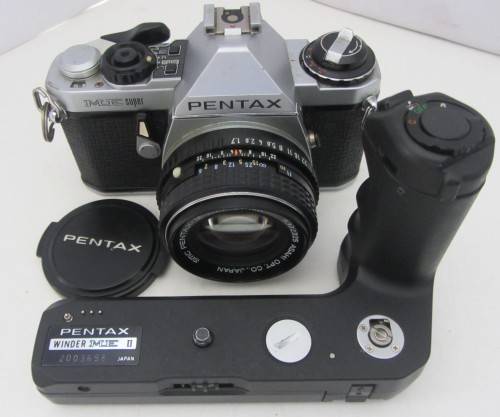 Pentax ME-Super SMC Pentax -M-1:1.7 50mm Lens-Inc Pentax Winder Bag and Instructions