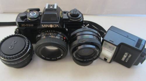 Minolta X-700-MPS-Minolta MD 50mm f1.7 Lens(clean) Plus Vivtar 28mm f 2.8 Wide Angle Lens+Converter.