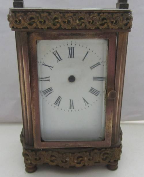 Carraige Clock(Brass?)Stamped-603-Spares/Restoration-115mm High-Top 68x85mm...As per Photos