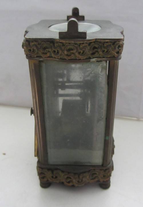 Carraige Clock(Brass?)Stamped-603-Spares/Restoration-115mm High-Top 68x85mm...As per Photos
