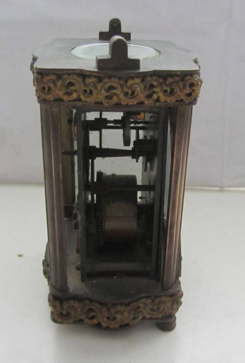 Carraige Clock(Brass?)Stamped-603-Spares/Restoration-115mm High-Top 68x85mm...As per Photos