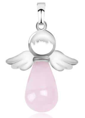 Rose Quartz Angel Pendant