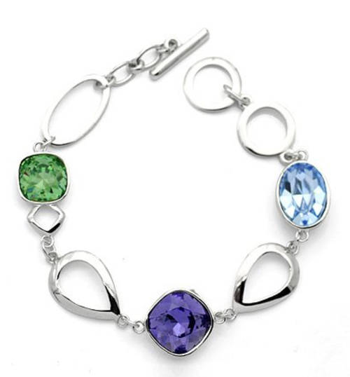 Crystal & White Gold Plated Bracelet