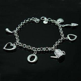 Sterling Silver Rolo Charm bracelet