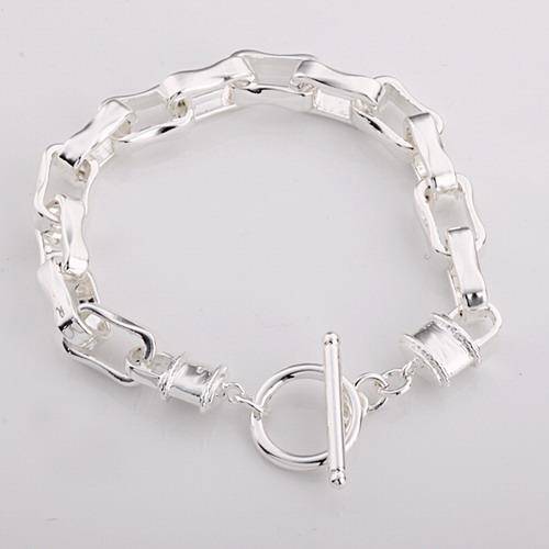 Sterling Silver Rectangular Link Bracelet
